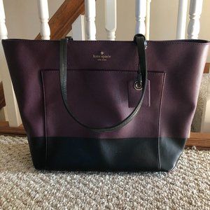 Kate Spade Riley Harding Street Tote - Plum & Black